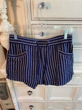 GAP Navy and White Striped Drawstring Athletic Shorts